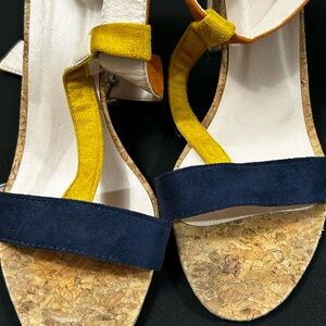 Elegant Navy and Mustard Women's Sandals